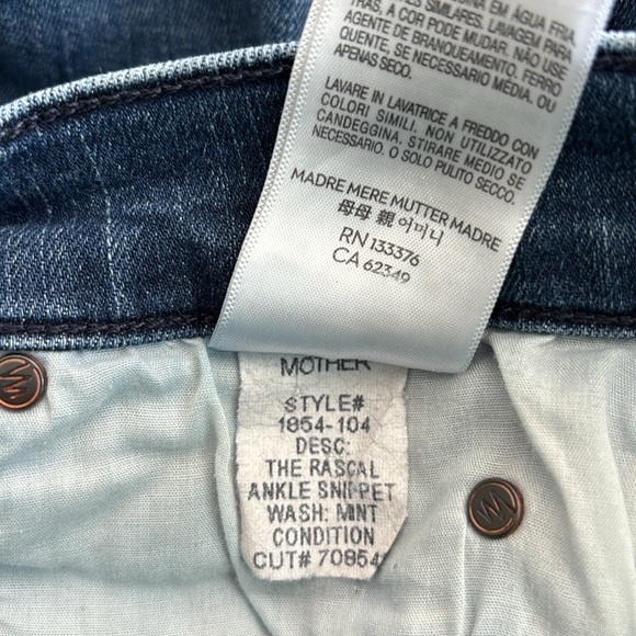 MOTHER Rascal Ankle Snippet Blue Jeans with Raw Hem size 25 - Picture 15 of 16